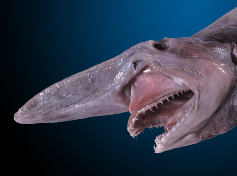 Goblin shark deep-sea and unique jaw structure