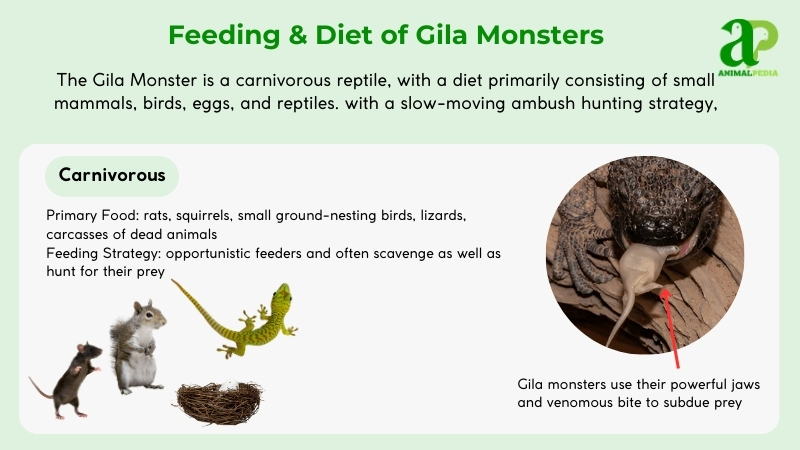 Feeding and diet of Gila Monster