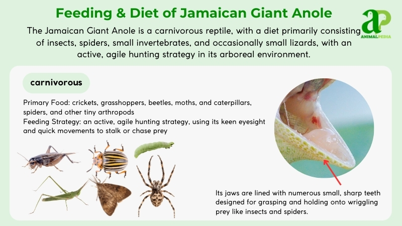 Feeding and diet of Jamaican Giant Anole