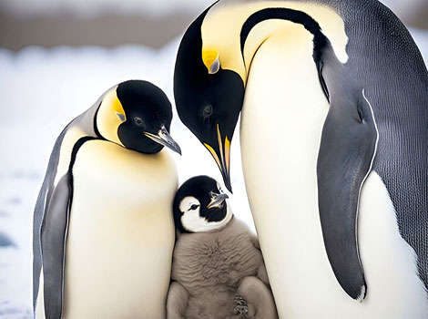 Emperor penguins huddling and extreme cold adaptation