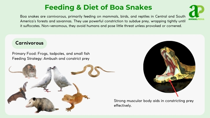 Feeding and diet of Boa Snakes