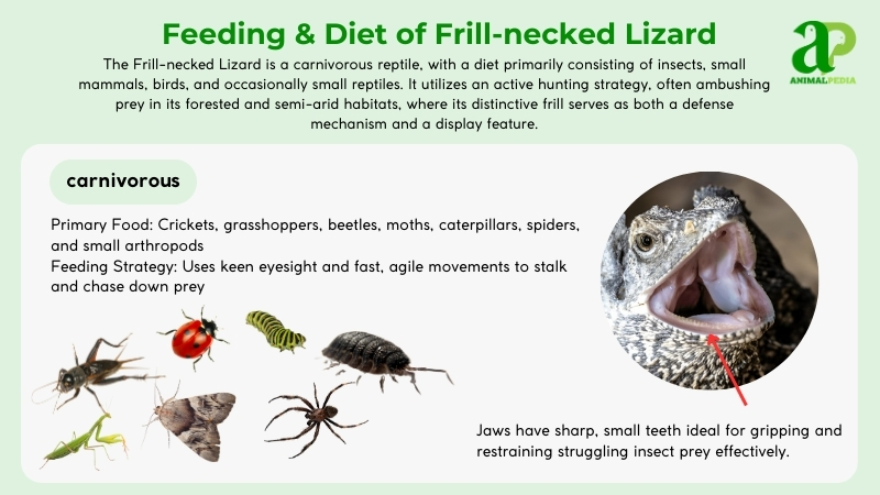 Feeding and diet of Frill-necked Lizard
