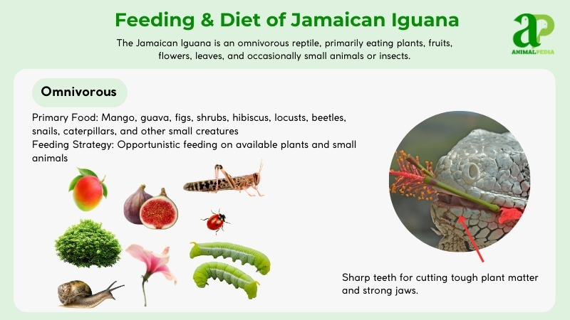 Feeding and diet of Jamaican Iguana 