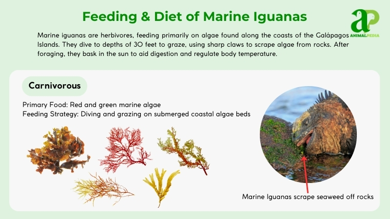 Feeding and diet of Marine Iguanas