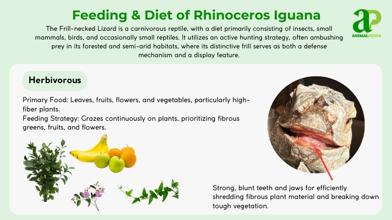 Feeding and diet of Rhinoceros Iguana