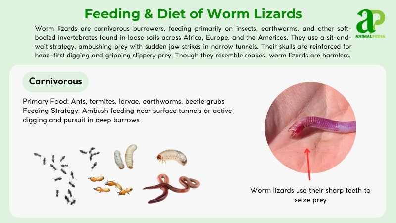 Feeding and diet of Worm Lizards