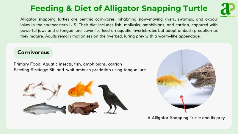 Feeding and diet of Alligator Snapping Turtles