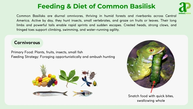 Feeding and diet of Common Basilisk