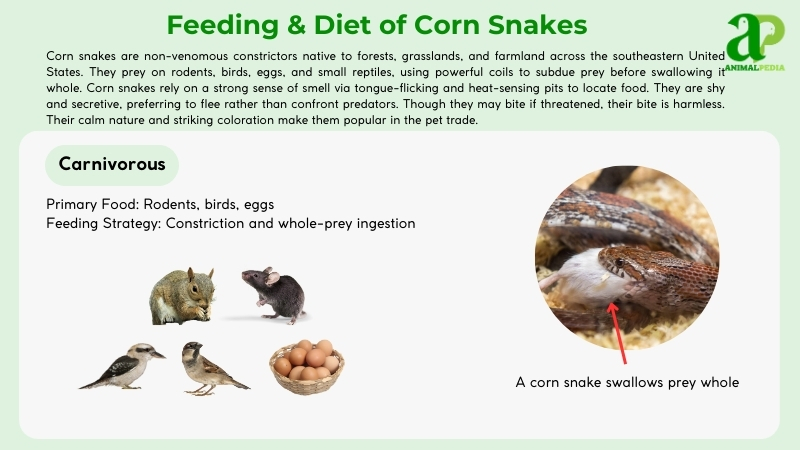 Feeding and diet of Corn Snakes