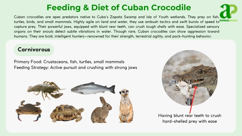Feeding and diet of Cuban Crocodiles