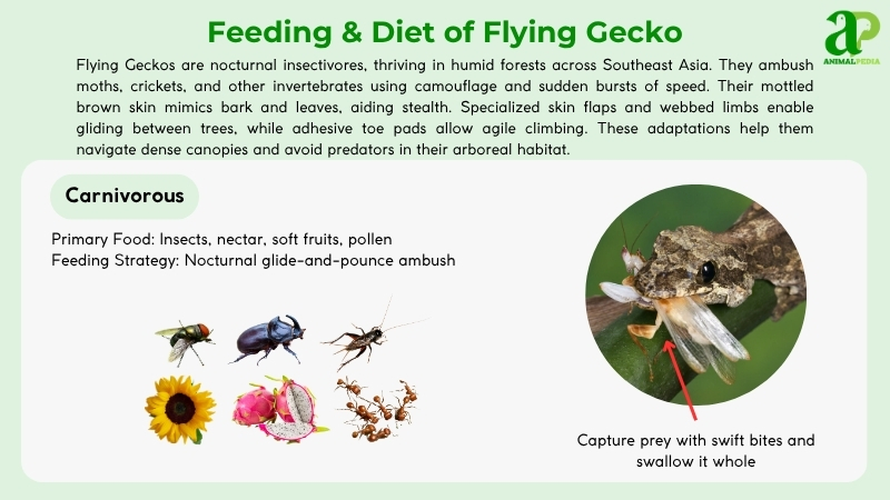 Feeding and diet of Flying Geckos