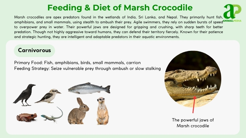 Feeding and diet of Marsh Crocodile