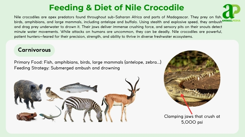 Feeding and diet of Nile Crocodiles