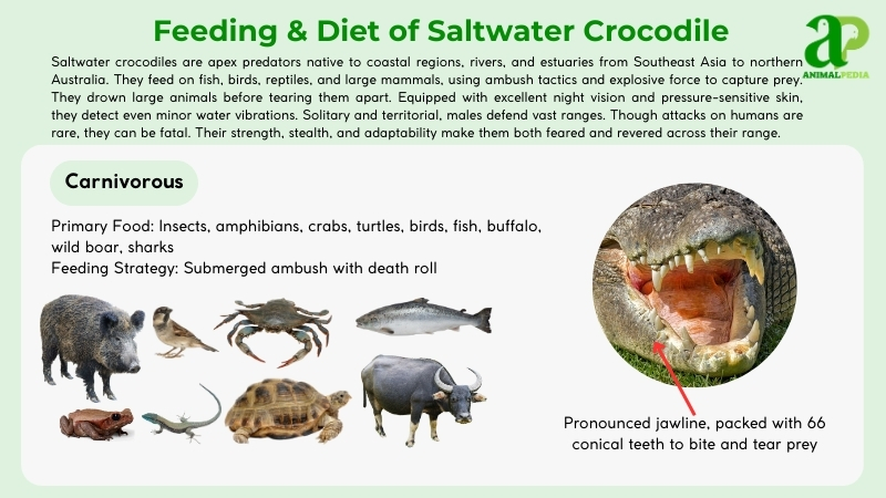 Feeding and diet of Saltwater Crocodile