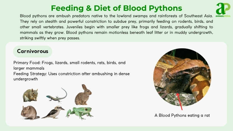 Feeding and diet of Blood Pythons
