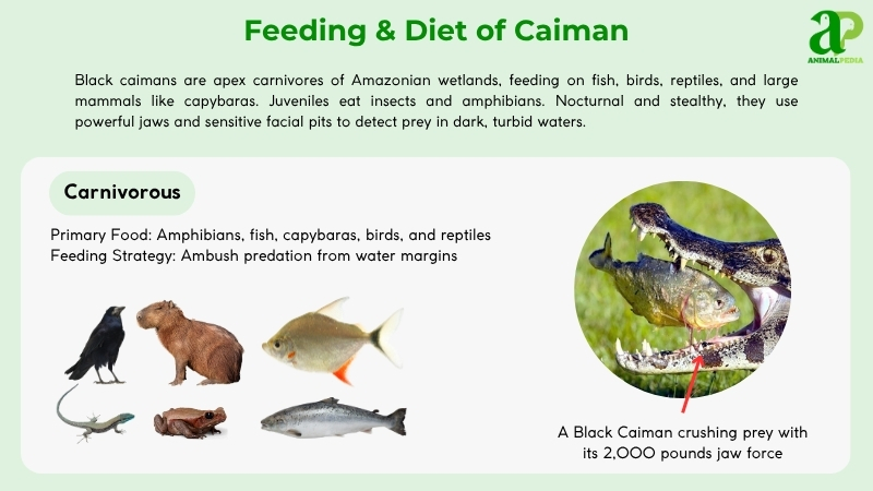 Feeding and diet of Caiman