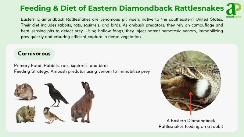 Feeding and diet of Eastern Diamondback Rattlesnakes