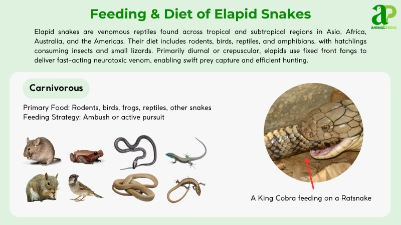 Feeding and diet of Elapid Snakes