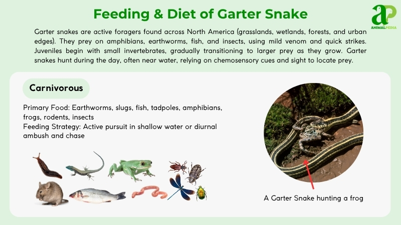 Feeding and diet of Garter Snake