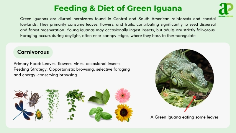 Feeding and diet of Green Iguana