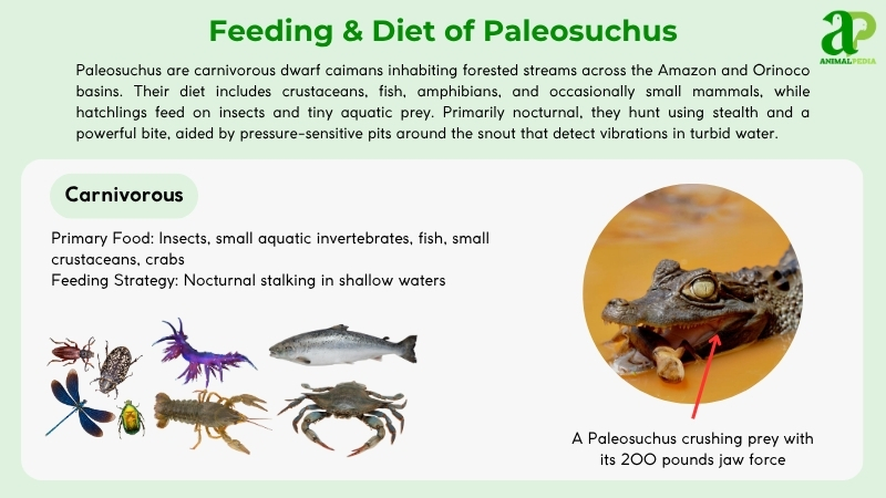 Feeding and diet of Paleosuchus