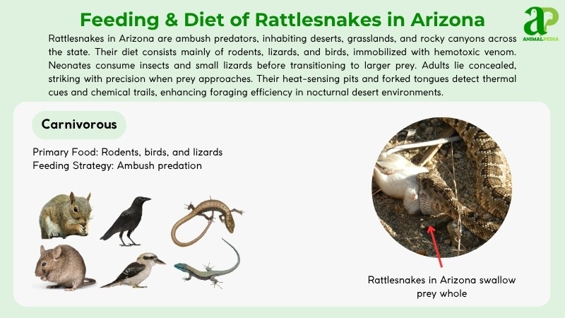 Feeding and diet of Rattlesnakes in Arizona