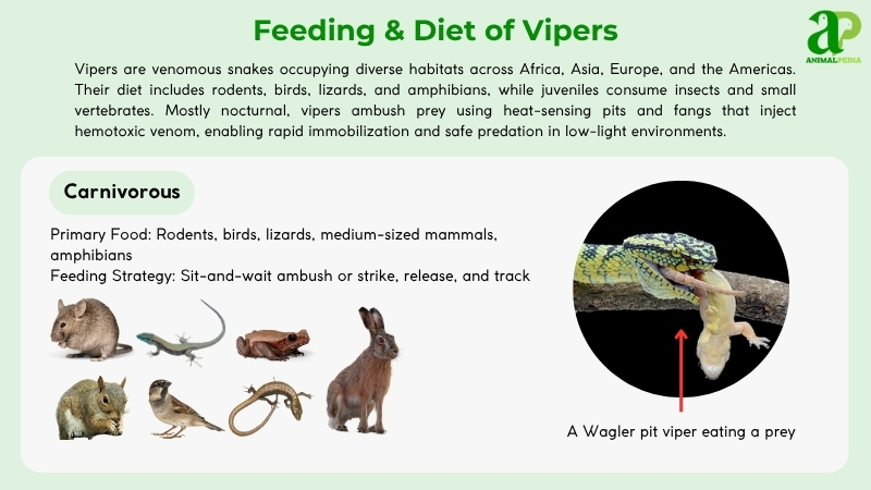 Feeding and diet of Vipers