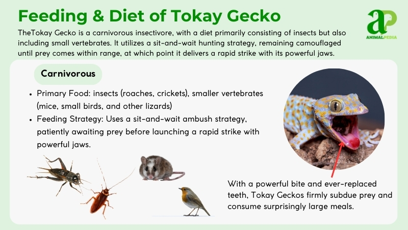 Tokay geckos Diet and Feeding