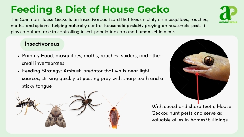 feeding and diet of common house gecko
