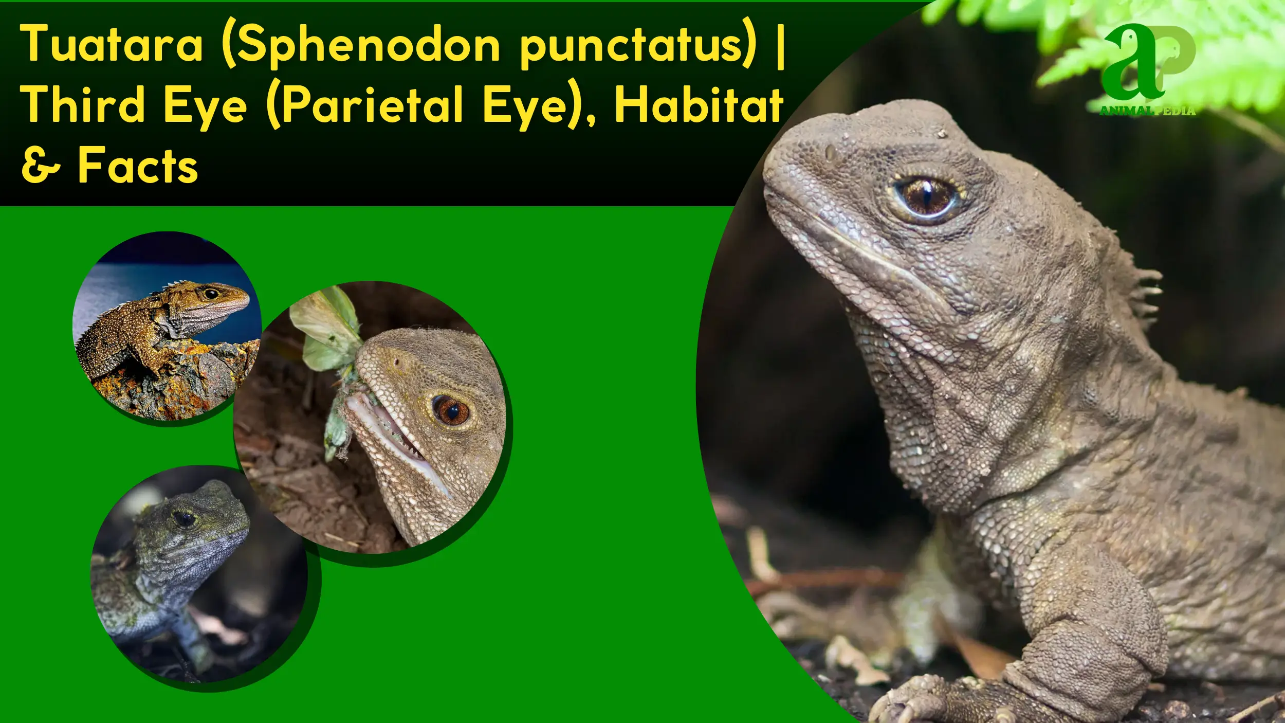 Tuatara (Sphenodon punctatus) | Third Eye (Parietal Eye), Habitat and Facts